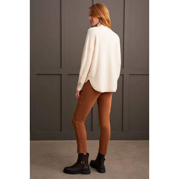 Tribal Textured Mock Neck Sweater Womens